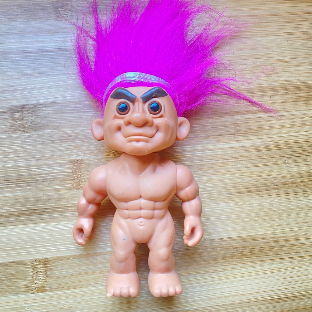 Vintage Troll Body builder muscles poseable arms RUSS muscles